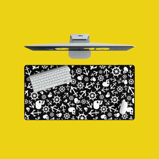 Desk Mat - Anchor, rudder and skull patterns