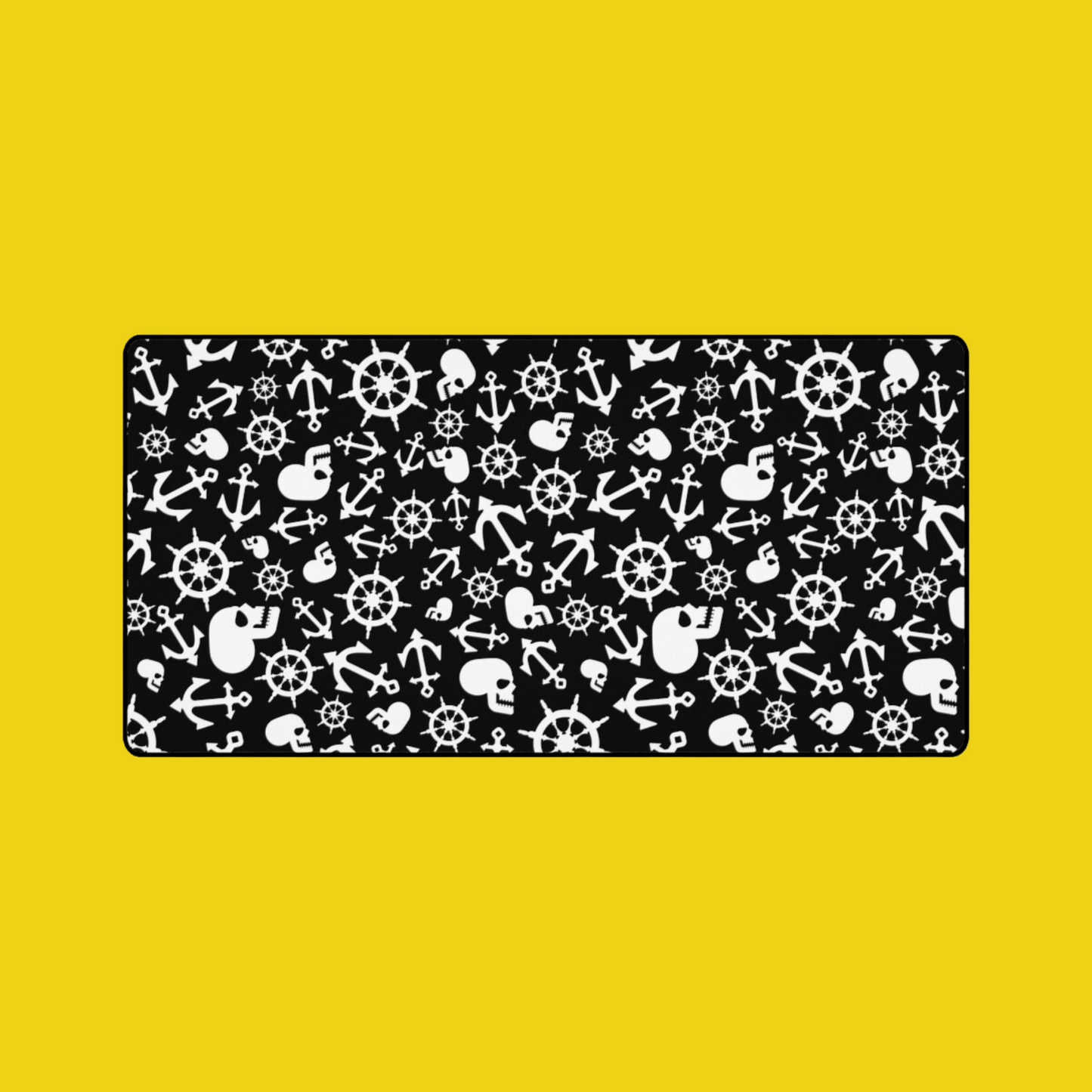 Desk Mat - Anchor, rudder and skull patterns