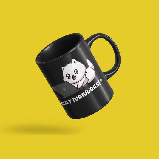 cat /var/logs/* - Black Mug