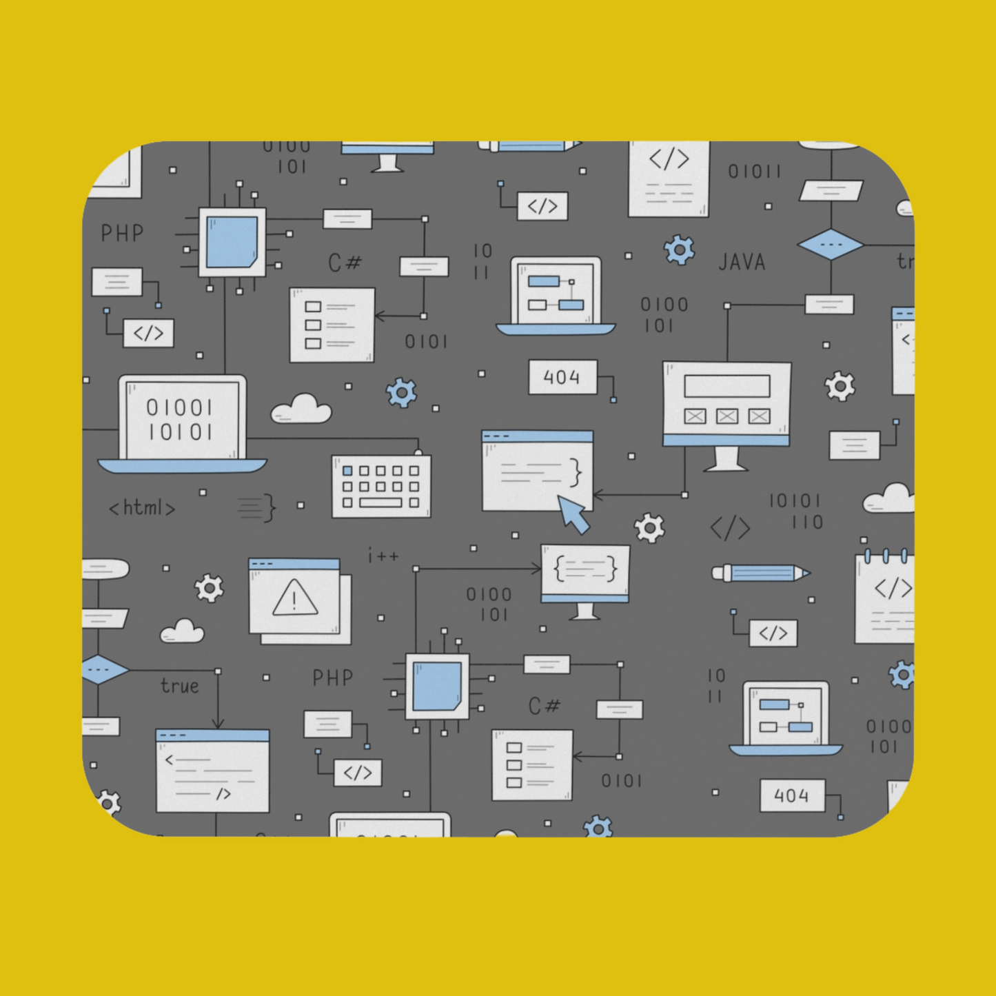 Doodle Programming - Developer / Programmer / Coder / Software Engineer Mouse Pad