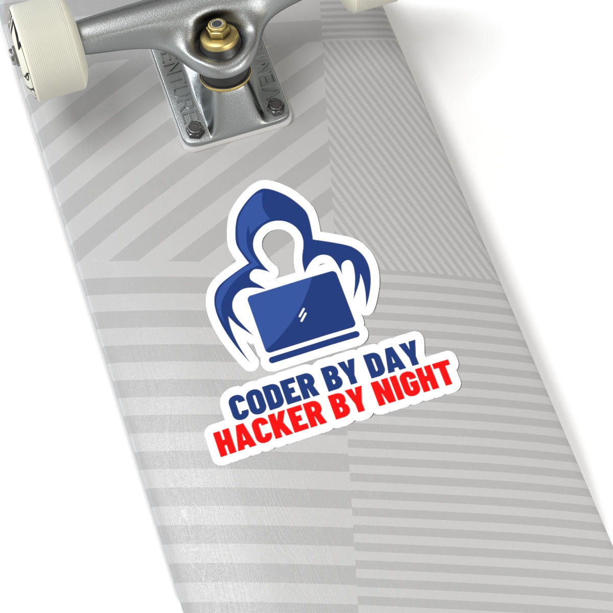 Coder by day hacker by night - Developer / Programmer / Software Engineer Kiss Cut Sticker