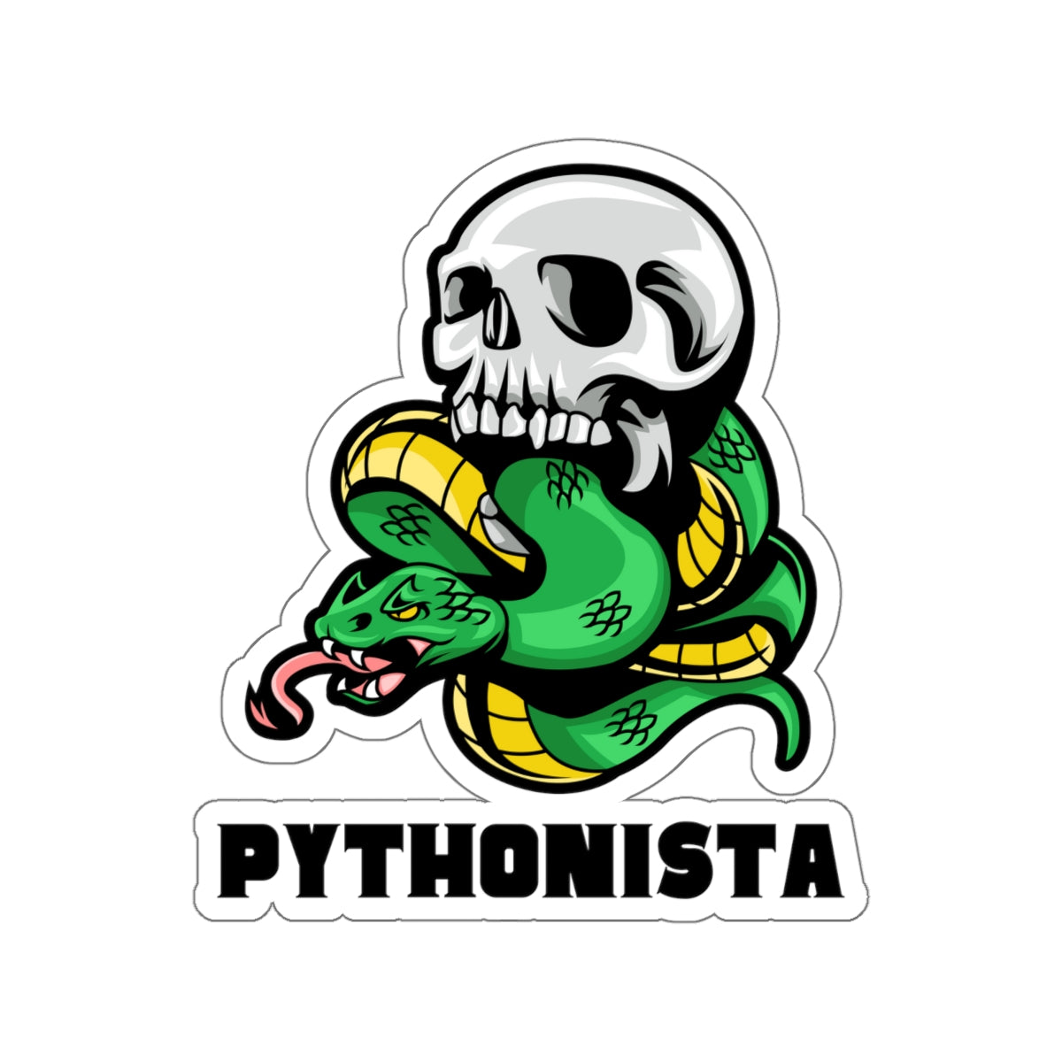 Pythonista Skull - Developer / Programmer / Software Engineer Kiss Cut Sticker