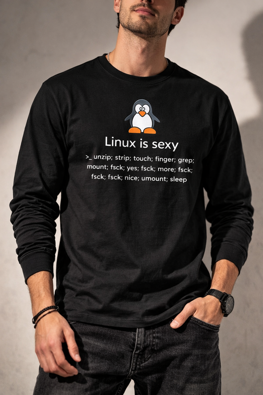 Linux Is Sexy Long Sleeve Tee - Tux Penguin Tech Shirt