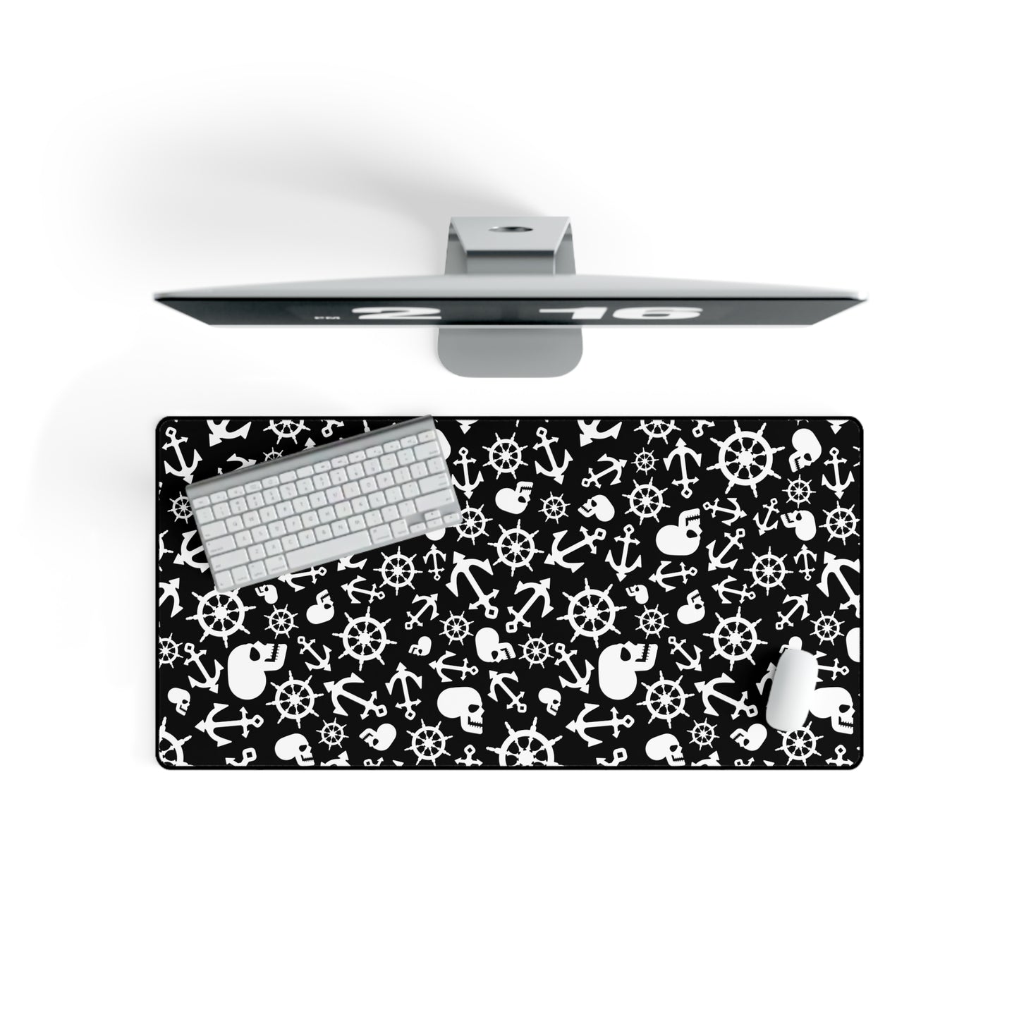 Desk Mat - Anchor, rudder and skull patterns