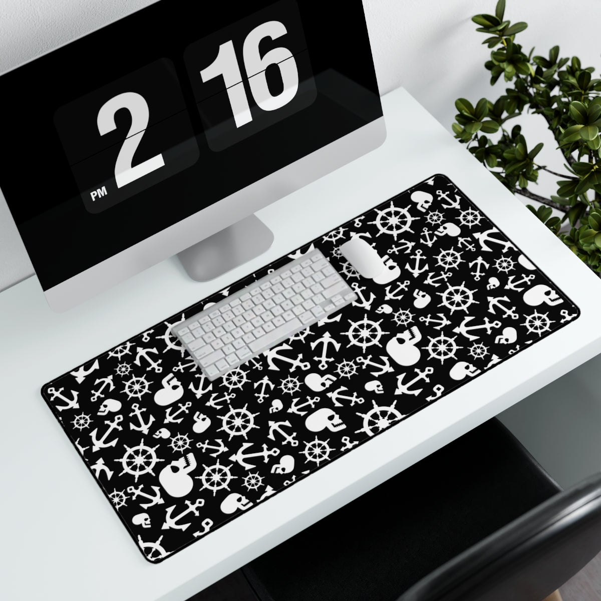 Desk Mat - Anchor, rudder and skull patterns