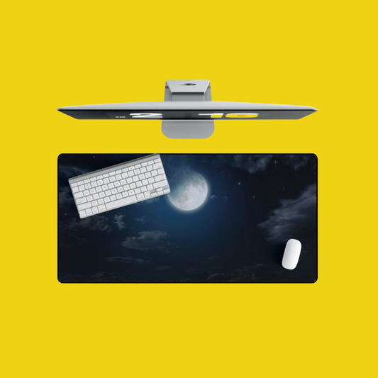 Desk Mat - Night Starry Sky and Moon
