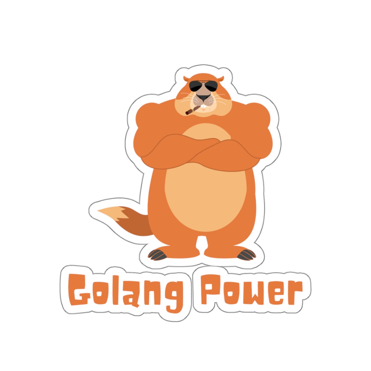 Golang Power - Developer / Programmer / Software Engineer Kiss Cut Sticker